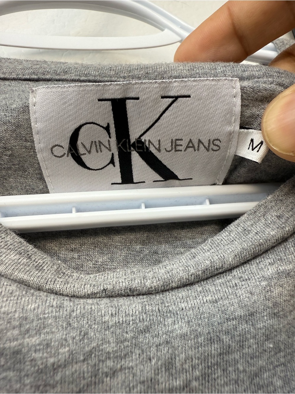 Calvin Klein Jeans Men's Heather Gray Pocket Tee - Picture 3 of 4